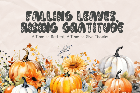 Flower Thanksgiving Font PNG with transparent background - Preview 4