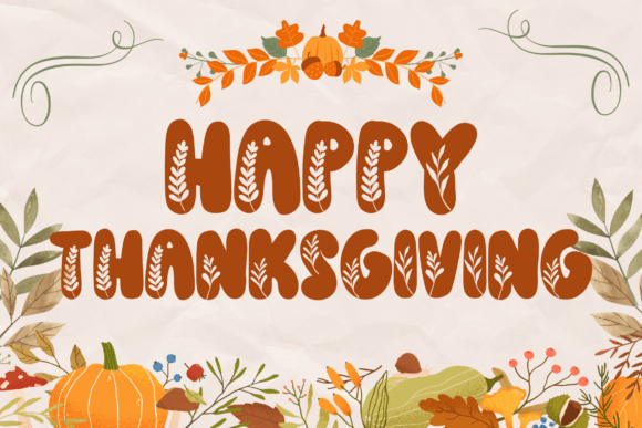 Flower Thanksgiving Font PNG with transparent background - Preview 6
