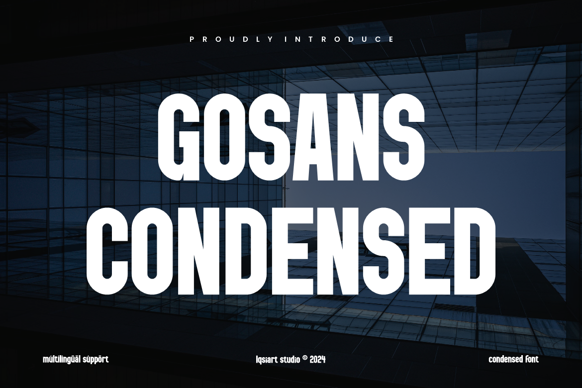 Gosans Condensed preview - clean modern condensed sans serif