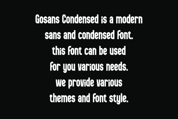 Gosans Condensed Font PNG with transparent background - Preview 2