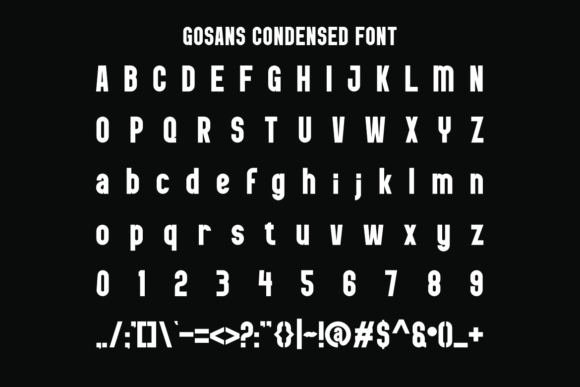 Gosans Condensed Font PNG with transparent background - Preview 3