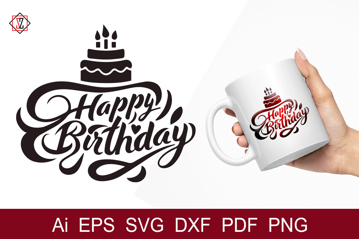 Happy Birthday Lettering_7 Graphic by Светлана Зиновьева · Creative Fabrica