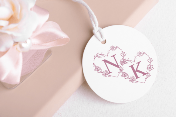 Heart Flower Monogram Font PNG with transparent background - Preview 3
