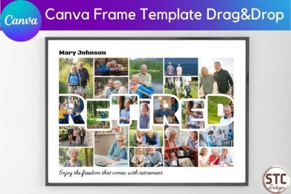Retired Photo Collage Canva Template