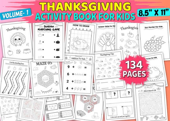 Thanksgiving Activity Book Kids Bundle