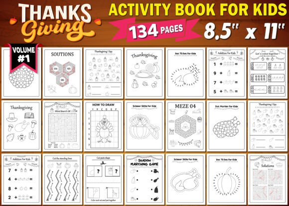 Thanksgiving Activity Book for Kids