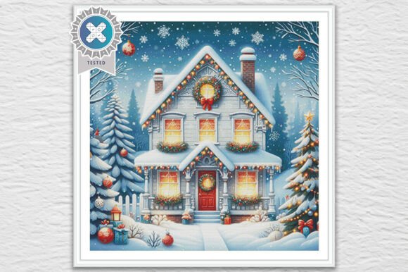 Winter House Cross Stitch Pattern PDF