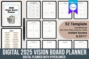 2025 Digital Vision Board Planner Canva Graphic by KDPMart · Creative ...