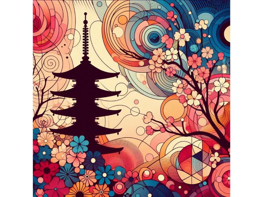 Abstract Art Focusing on Cherry Blossoms Graphic by LINEART3 · Creative ...