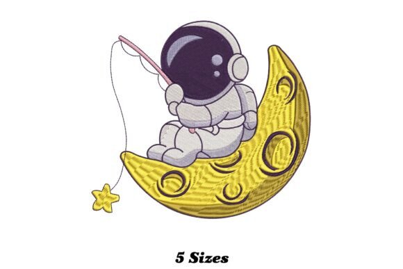 Astronaut Fishing Star on Moon