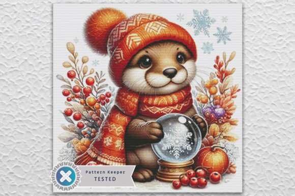 Christmas Otter Cross Stitch PDF Chart