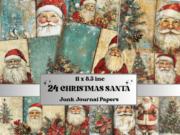 Christmas Santa Claus Junk Journal Kit