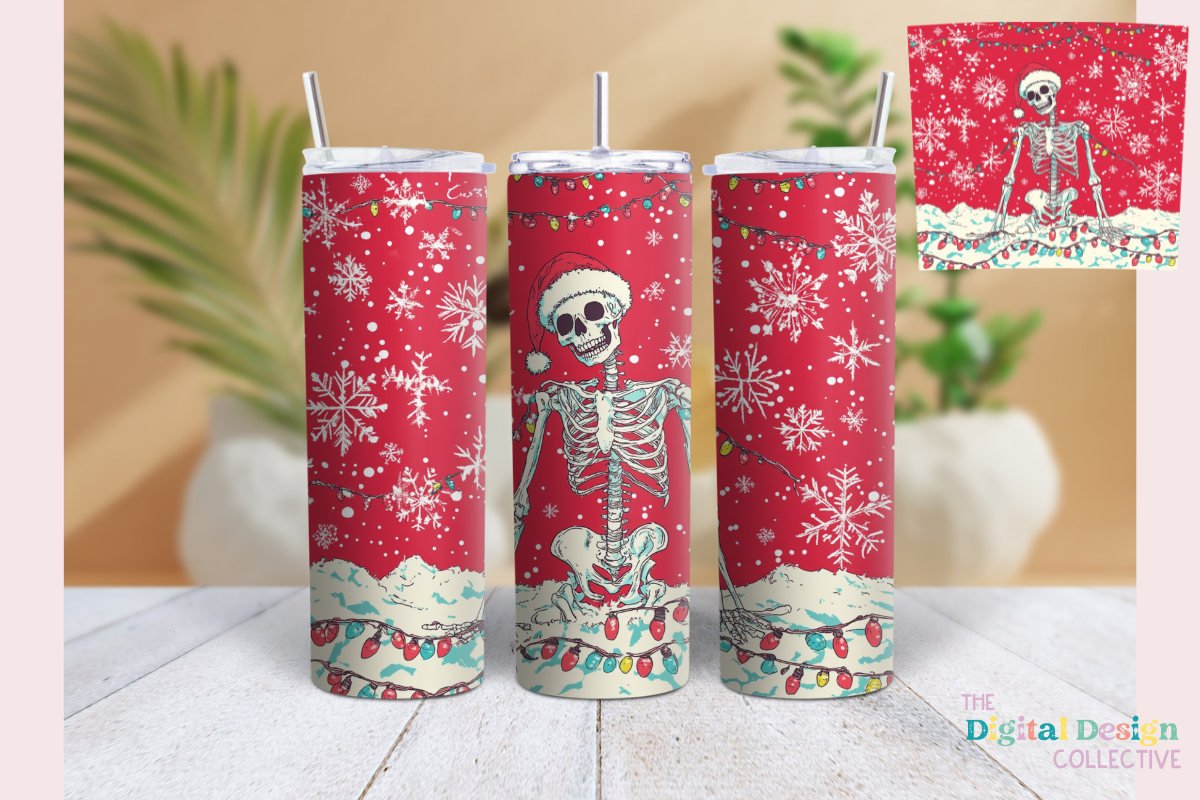 Christmas Skeleton Tumbler Wrap PNG Graphic by lizballew · Creative Fabrica
