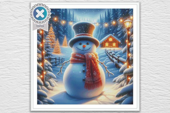 Christmas Snowman Cross Stitch PDF Chart