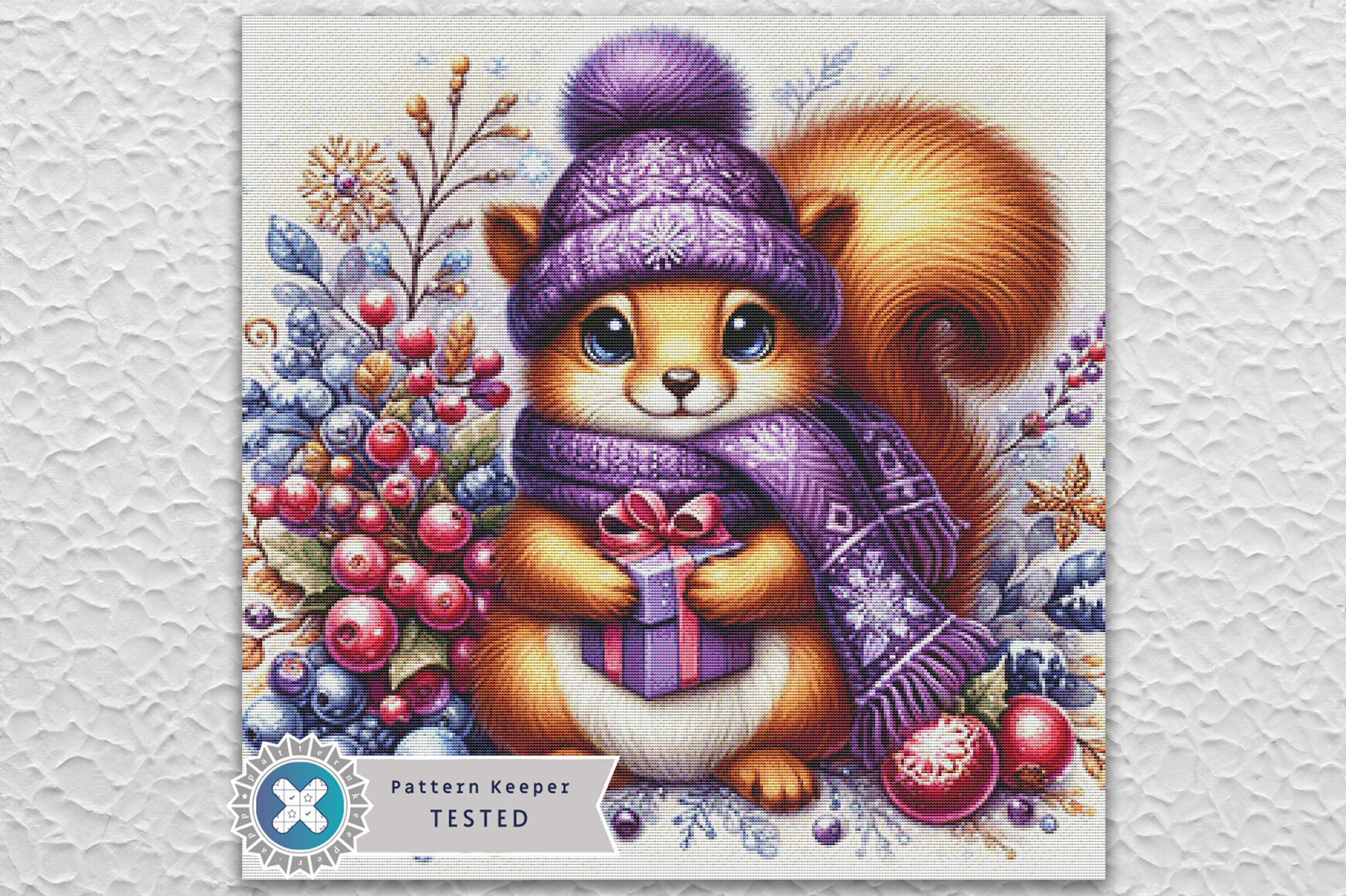Christmas Squirrel Cross Stitch PDF