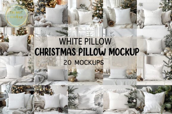 Christmas Throw Pillow Mockup Bundle,