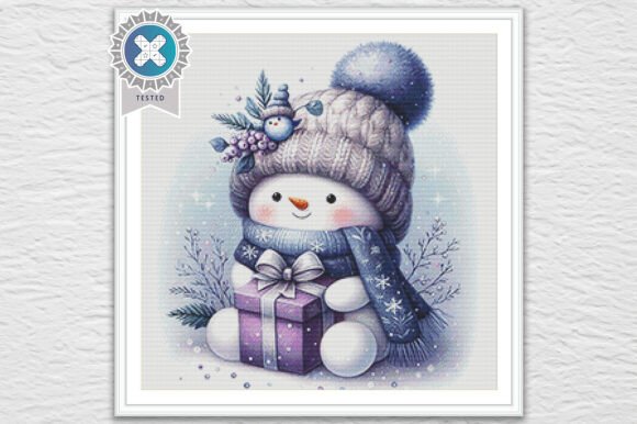 Cross Stitch Chart PDF Christmas Snowman