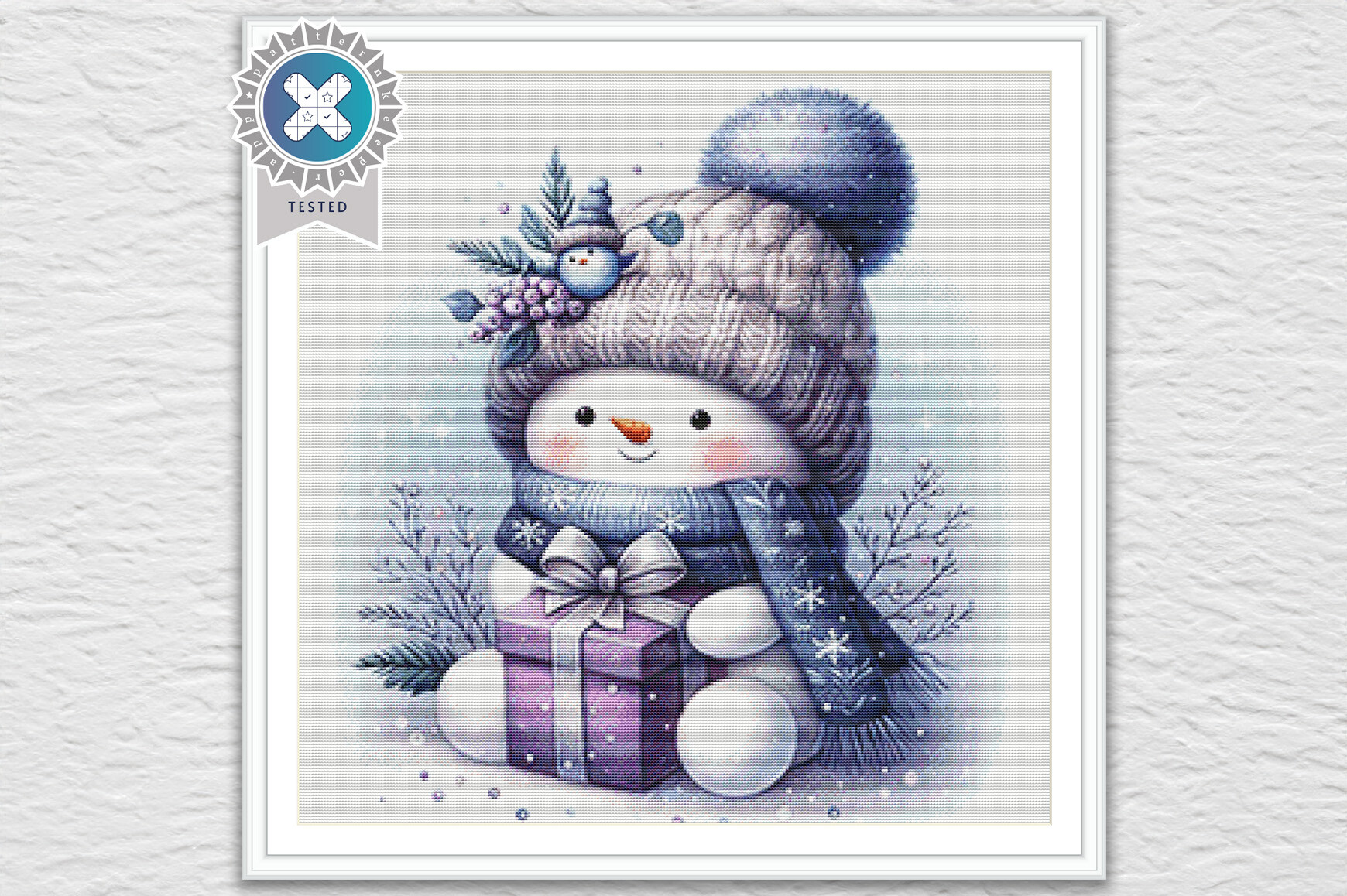 Cross Stitch Chart PDF Christmas Snowman
