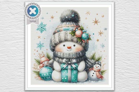 Cross Stitch Chart PDF Christmas Snowman