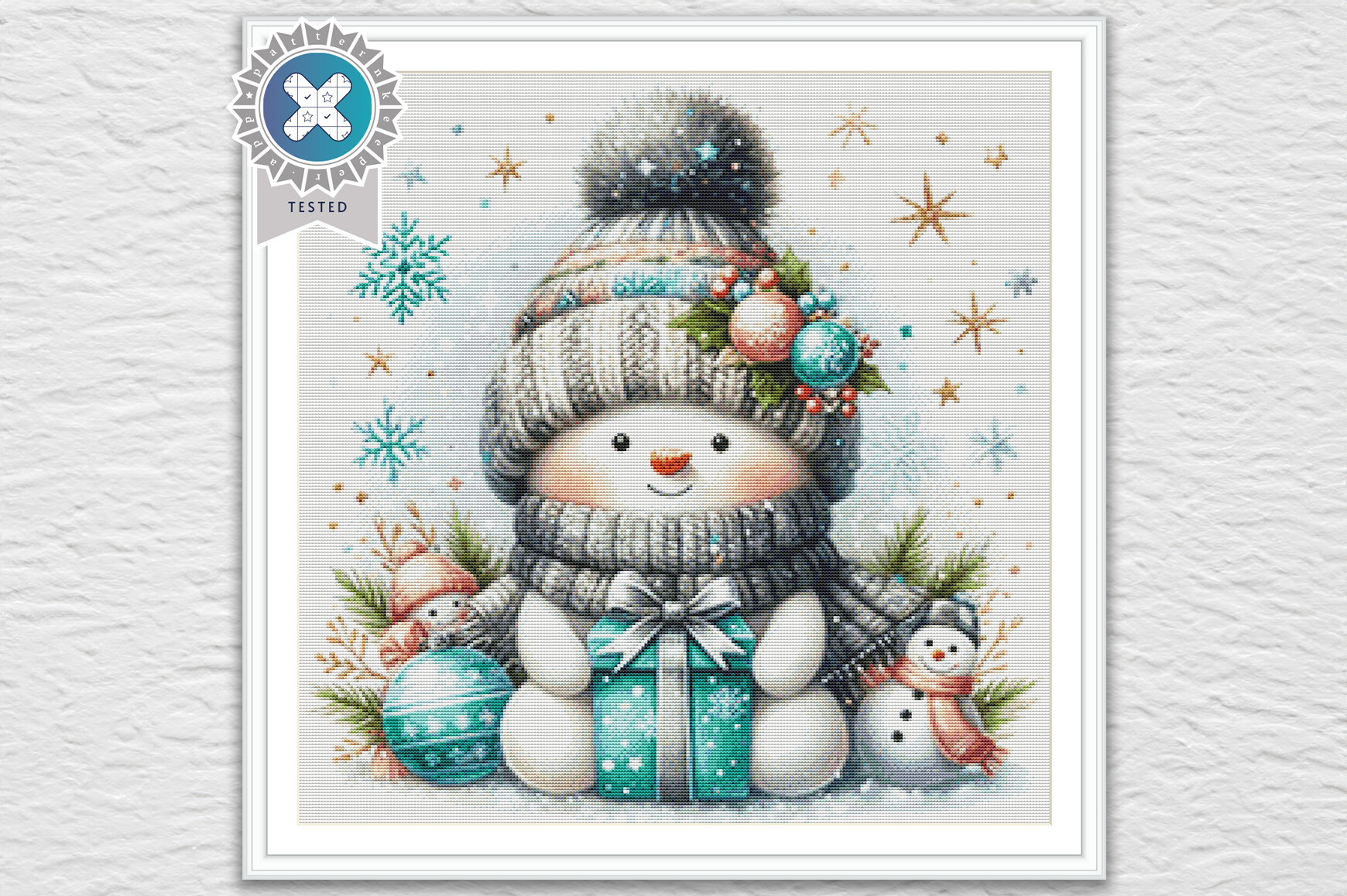 Cross Stitch Chart PDF Christmas Snowman
