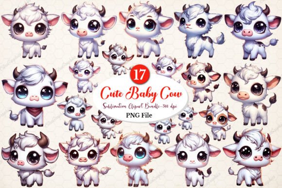 Cute Baby Cow PNG Sublimation Clipart Graphic by CitraGraphics ...