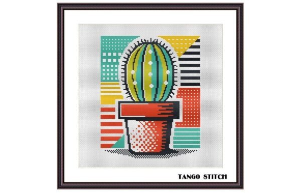 Pop Art Cactus Easy Cross Stitch Pattern