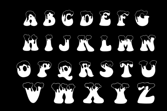 Snow Drip Font PNG with transparent background - Preview 1
