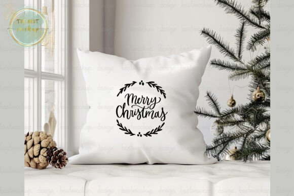 Throw Pillow Mockup Christmas