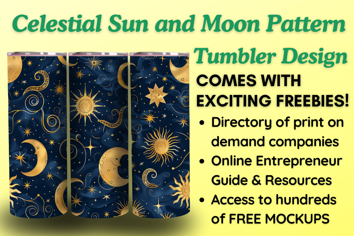 Celestial Sun and Moon Tumbler Wrap Graphic by Splendid Profits ...