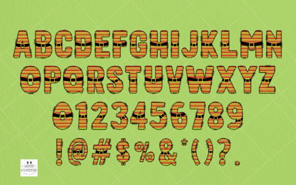 Christmas Santa Stripe Font PNG with transparent background - Preview 1