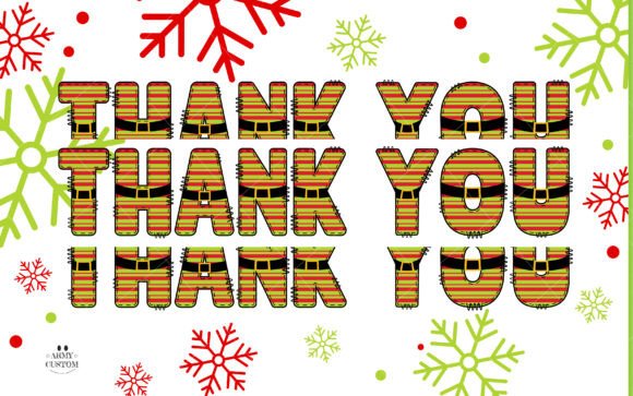 Christmas Santa Stripe Font PNG with transparent background - Preview 3