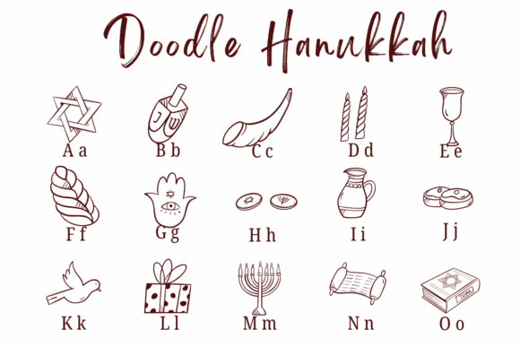 Doodle Hanukkah Font - Preview 1
