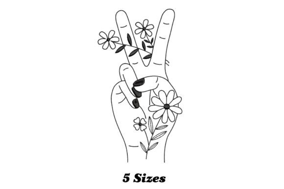 Flowers Peace Sign Hand