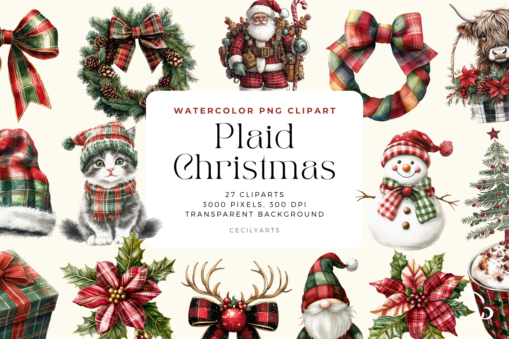 Plaid Christmas Cliparts - photo 1