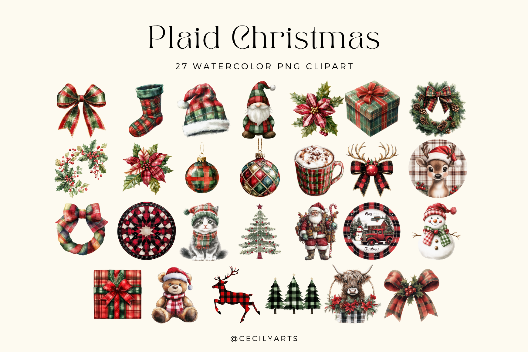 Plaid Christmas Cliparts - photo 3
