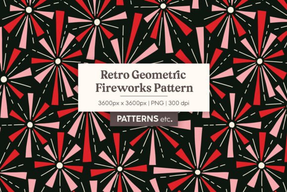 Retro Geometric Fireworks Pattern