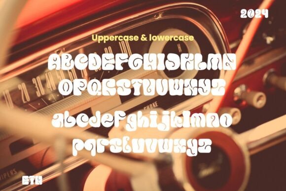 Retro Votre Font PNG with transparent background - Preview 3