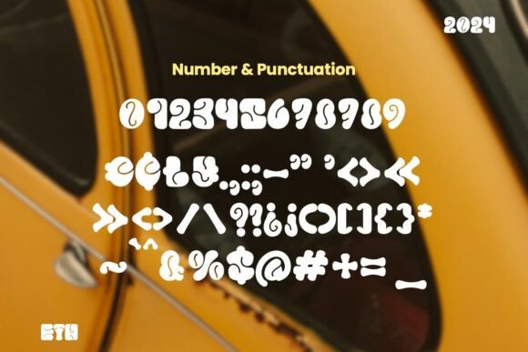 Retro Votre Font PNG with transparent background - Preview 4