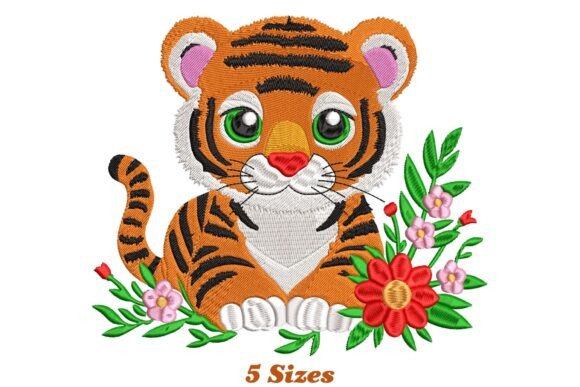 Tiger Baby Animals Embroidery Design By EmbroideryEver