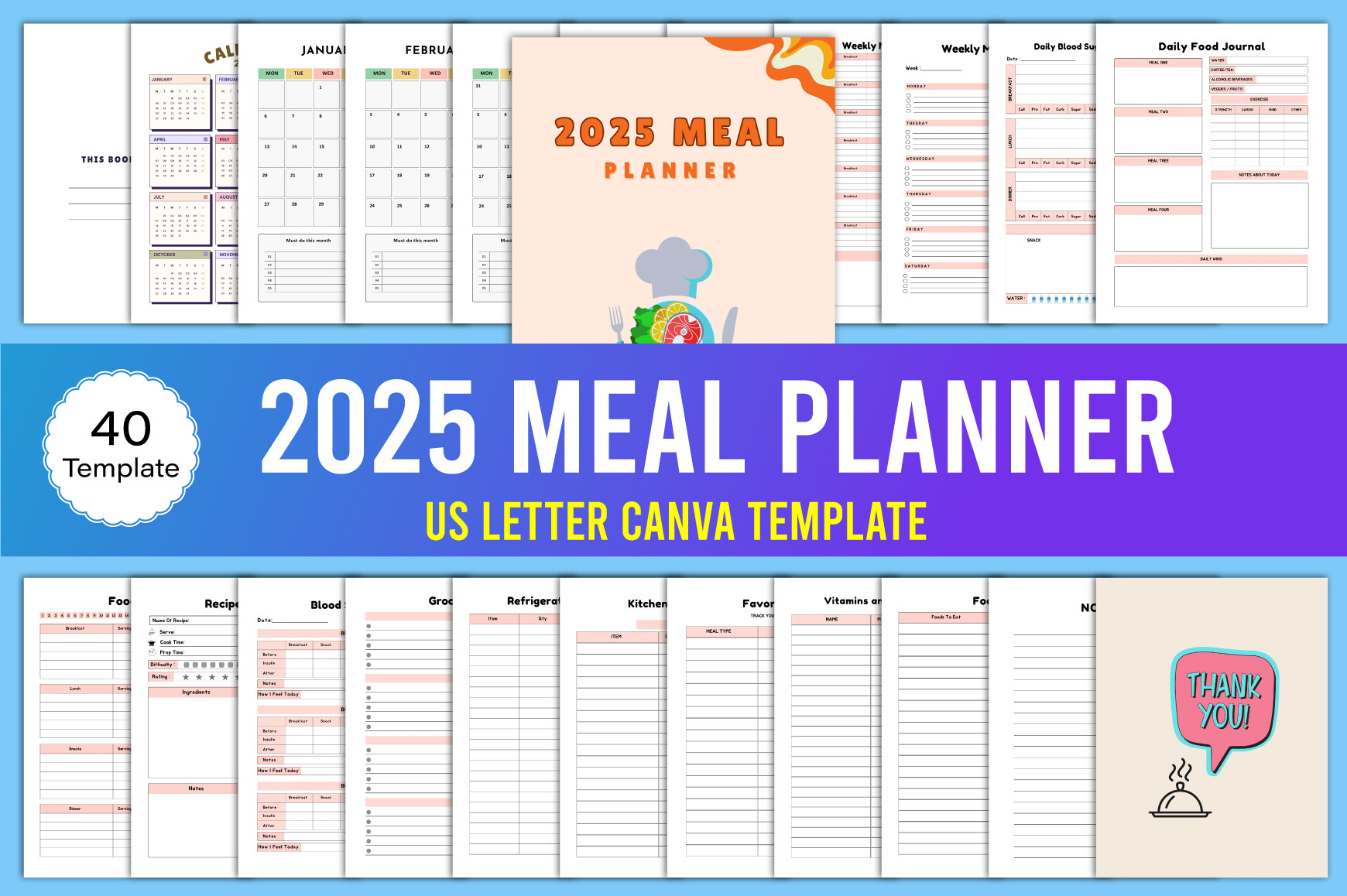 2025 Meal Planner Canva Interior Graphic by designmela01 · Creative Fabrica