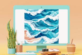 3D Ocean Water Digital Paper Graphic by Craft Studios · Creative Fabrica