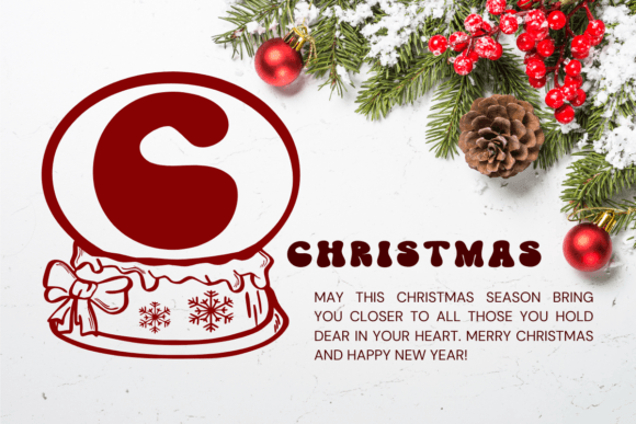 Christmas Globe Font PNG with transparent background - Preview 5