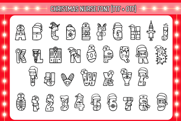 Christmas Nurse Font PNG with transparent background - Preview 1