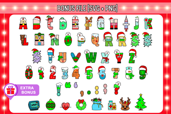 Christmas Nurse Font PNG with transparent background - Preview 2