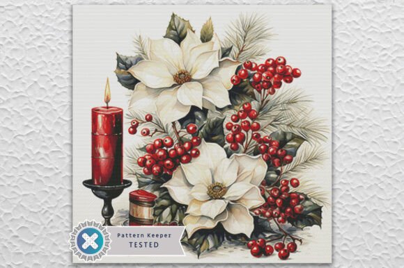 Christmas Poinsettia Cross Stitch PDF