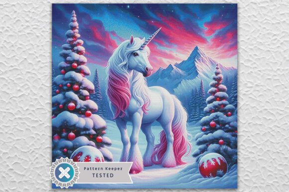 Christmas Unicorn Cross Stitch Pattern