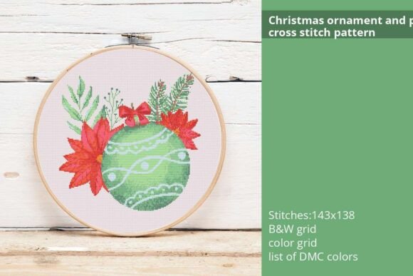 Christmas Ornament and Poinsettia Flower