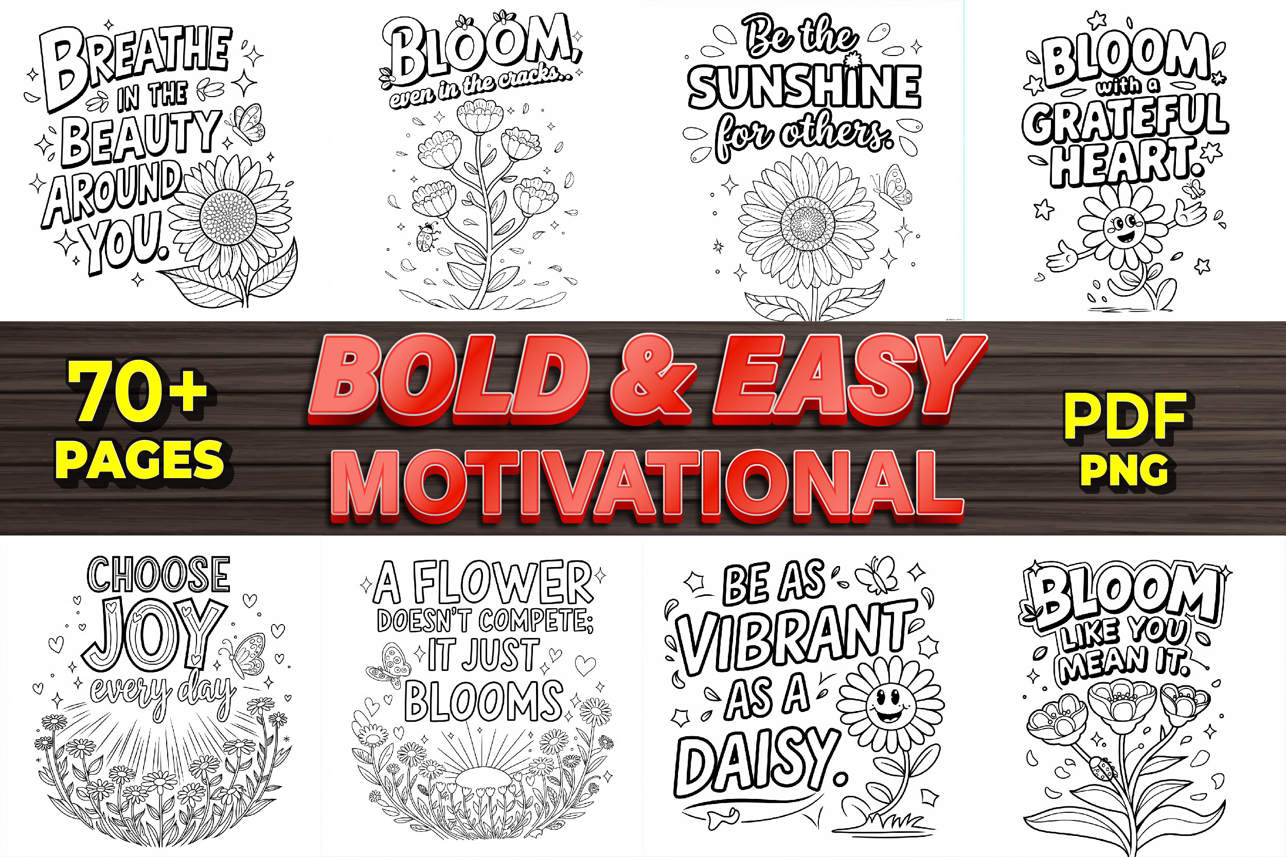 Floral Motivational Bold and Easy