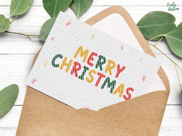 Holiday Stripes Font PNG with transparent background - Preview 4