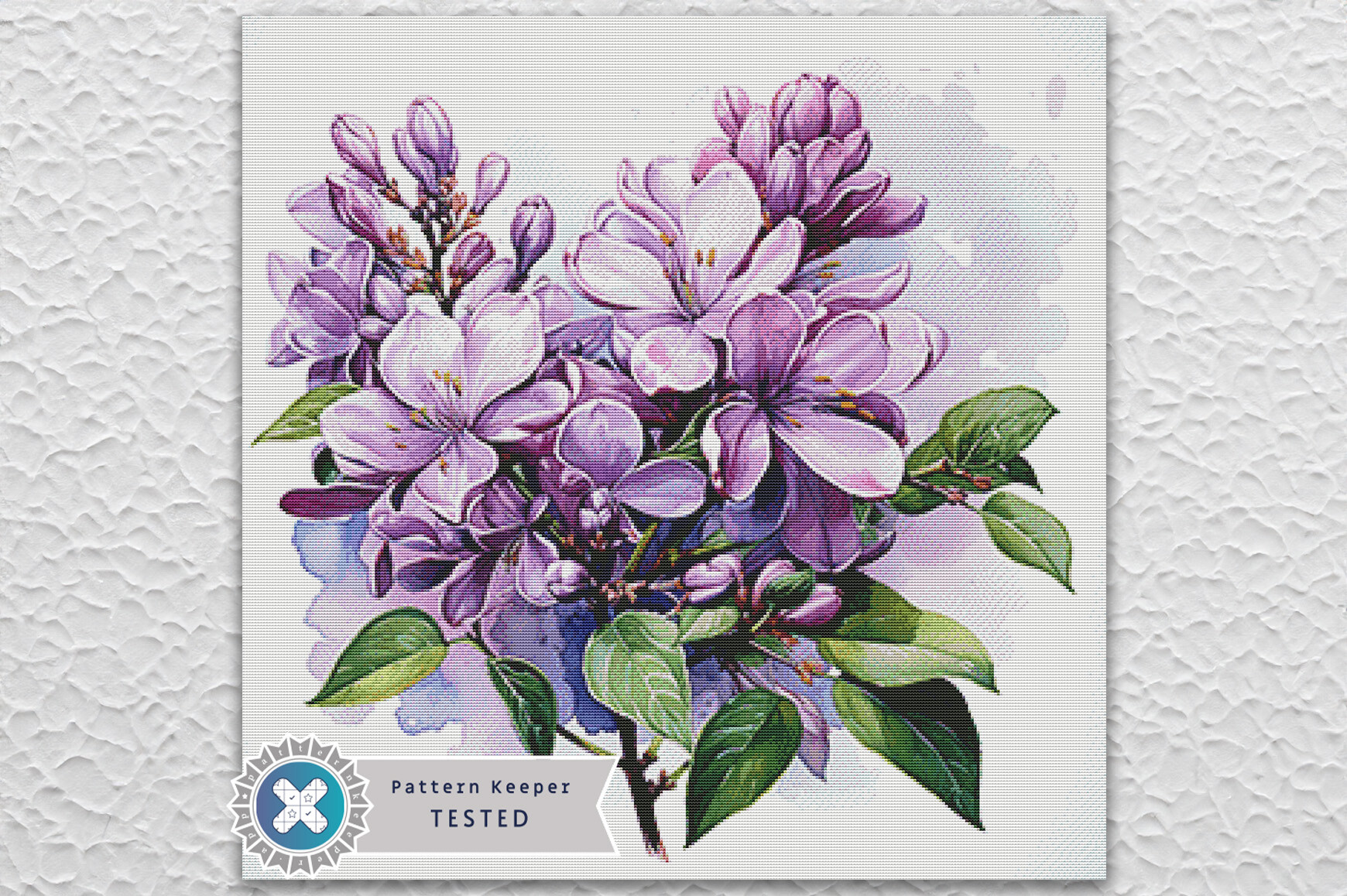 Lilac Floral Cross Stitch Pattern PDF